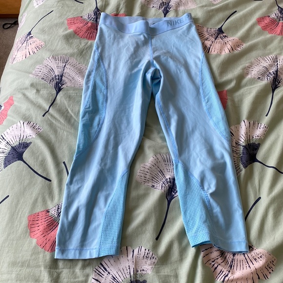 Nike Pro Light Blue Leggings - Size Small - Picture 1 of 4
